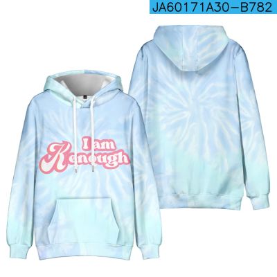 Movie Barbie Ken Hoodie I Am Kenough Cosplay 3D Tie Dye Sweatshirt Long Sleeve Unisex Top Fashion Pullover Plus Size