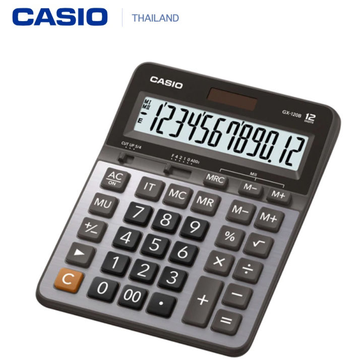 casio-เครื่องคิดเลข-รุ่น-gx-120b-แบบตั้งโต๊ะ-12หลัก-สีเงิน-ประกัน-2-ปี