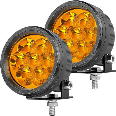 OFFROADTOWN 3.5Inch 80W Amber Round LED Lights 2PCS Offroad Driving Lights LED Fog Light LED Pods Light Round LED Work Lights for Truck Pickup SUV ATV UTV Boat 4x4 Car Motorcycle Amber round