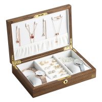 1 Piece Wooden Flip Jewelry Organizer Box Jewelry Storage Gift Display Case Watch Earrings Ring Holder Jewellery Storage B