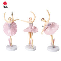 END #3 Pcs สาวบัลเล่ต์ของตกแต่งหน้าเค้กฐานโมเดลตัวจิ๋วหุ่นของเล่น Playset เค้กตกแต่ง