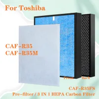 สำหรับ Toshiba CAF-R35 CAF-R35M ปลอกเครื่องกรองอากาศ R35FS ทดแทนป้องกันแบคทีเรีย HEPA และเปิดใช้งานแผ่นกรองรวมตัวกรองคาร์บอน