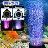 EG【Free Shipping&amp;Ready Stock】Underwater RGB Aquarium Air Bubble Light Fish Tank Air Curtain Bubble Stone Disk with 6 Color Changing LED Submersibl