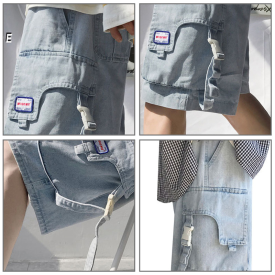Supeeon quần short nam quần short jean nam rách cuộn rách mài rách co giãn - ảnh sản phẩm 6