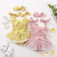 COD DSFERTEREERRE Perfectly-0-18 Months Baby Girls Floral Print Sleeveless Jumpsuit Bow-knot Headband for Summer