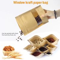 50pcs/Set Reusable Food Storage Bag Zero Waste Sealed Kraft Paper Dry Food Nuts Snacks Candy Bags Wedding Packing Food Container