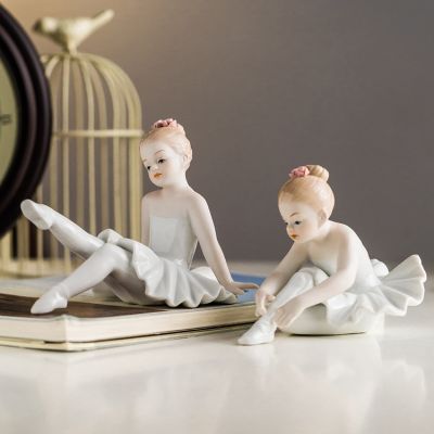 Ceramic ballet girl figurine doll room home decoration accessories living room bedroom creative gift character CY52705
