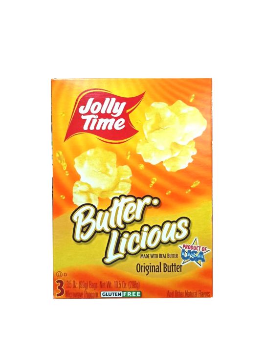 Jolly Time Microwavable Popcorn Butter Licious Original Butter Gluten ...