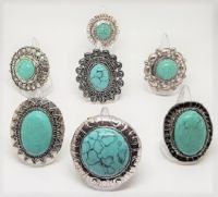 แหวนTurquoise หิน 5,000 ปีของกษัตริย์อียิปต์ Tur 7 ทอร์คอยซ์ พลอยสีขี้นกการเวก ปรับไซต์ได้