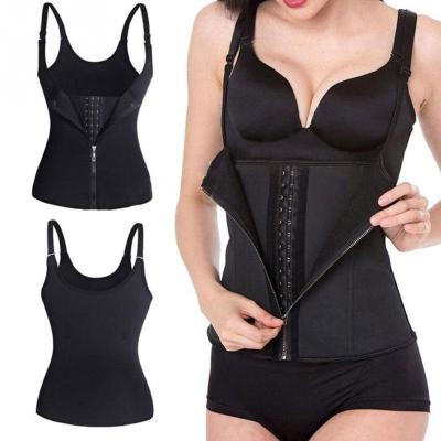 Neoprene เอวเทรนเนอร์รัดตัว Slimming เสื้อกั๊กเหงื่อซาวน่าชุด Tank Top Tummy Belly Girdle Body Shaper ลดน้ำหนัก Shapewear Zip