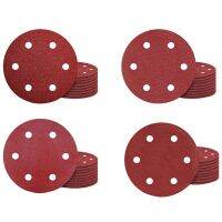 9 Inch 6 Hole Sanding Discs 40/60/80/120 Assorted Grit Hook and Loop for Drywall Sander Hook-And-Loop Backed