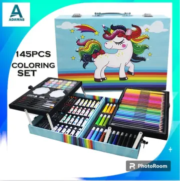 145pc Artists Aluminium Art Case Colouring Pencils Painting Set  Childrens/Adults