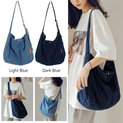 Harajuku Shoulder Bag Street Vintage Denim Shoulder Handbags Cowboy Crossbody Satchels Large Capacity for Ladies Girl