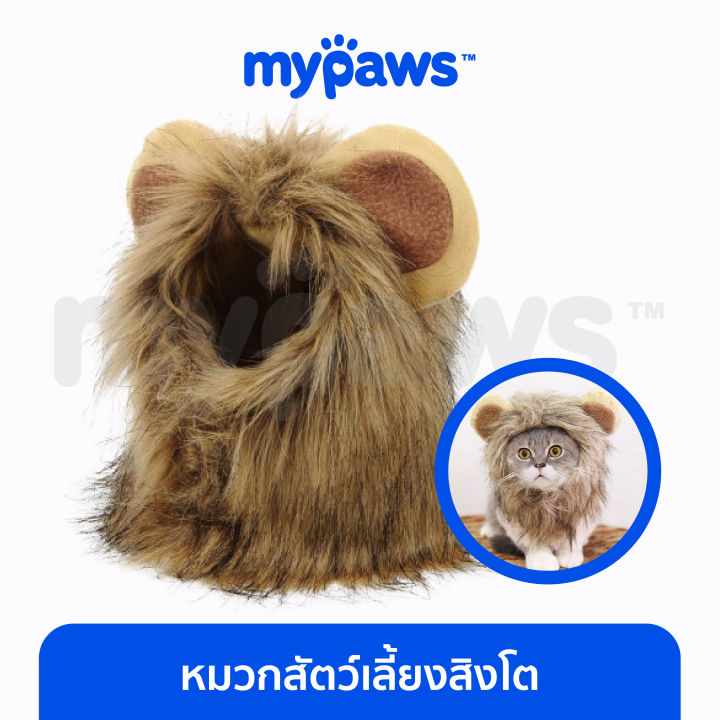 my-paws-หมวกสัตว์เลี้ยง-d-ที่คาดหัวแมว-ลายสิงโต-lion-hat-แปลงโฉมน้องแมวเป็นสิงโต-น่ารักๆ