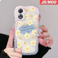 เคส JIUMOO สำหรับ OPPO A58 5G A58X 5G A78 5G A1X 5G A55 5G A98 5G F23 5G A1 5G เคสดอกไม้สีเหลืองลายเนื้อครีมนิ่มกันกระแทกเคสโทรศัพท์โปร่งใส TPU ซิลิกาแบบใสป้องกันการตกหล่นเจลเลนส์กล้องถ่ายรูปฝาครอบป้องกัน