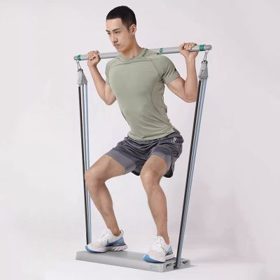 【CC】 tension fitness equipment mens home womens exercise strength training elastic band station squat artifact