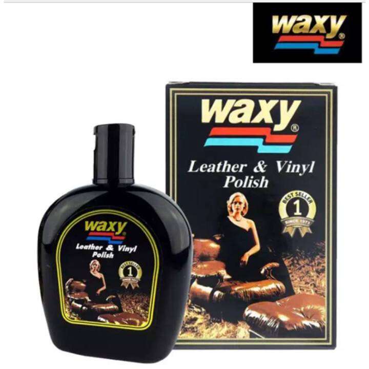 น้ำยาเช็ดเคลือบเงาผลิตภัณฑ์หนัง-waxy-น้ำยาขัดเงา-265-ml-เบาะรถยนต์-แว็กซี่-น้ำยาบำรุงรักษาเครื่องหนัง-และเคลือบเงา