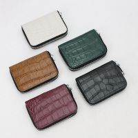 Crocodile Pattern Leather Accordion Card Holder Wallet Men Multi Pockets Credit Card Purse Women Business Card Case Small Purse