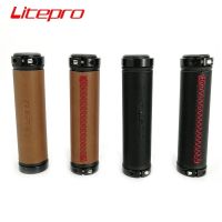 Litepro Retro Leather Bicycle Grips 22.2mm 128mm MTB Mountain Bike Grip Black Brown Comfortable Handlebars