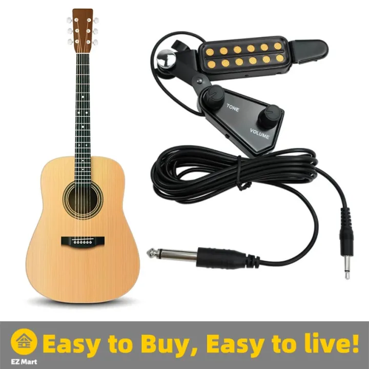 Stringed Instruments Basswood Acoustic Guitar Electric Transducer ClipOn Soundhole Pickup