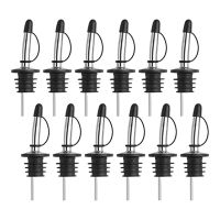 Pour Spout for Liquor Bottles - 12 Pack Liquor Bottle Pourers,Pour Spouts with Rubber Dust Caps,Fit Most Liquor Bottles