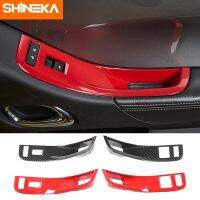 SHINEKA ABS Car Window Lift Switches Panel Decoration Cover Stickers For Chevrolet Camaro 2010-2015 Car Interior Accessories