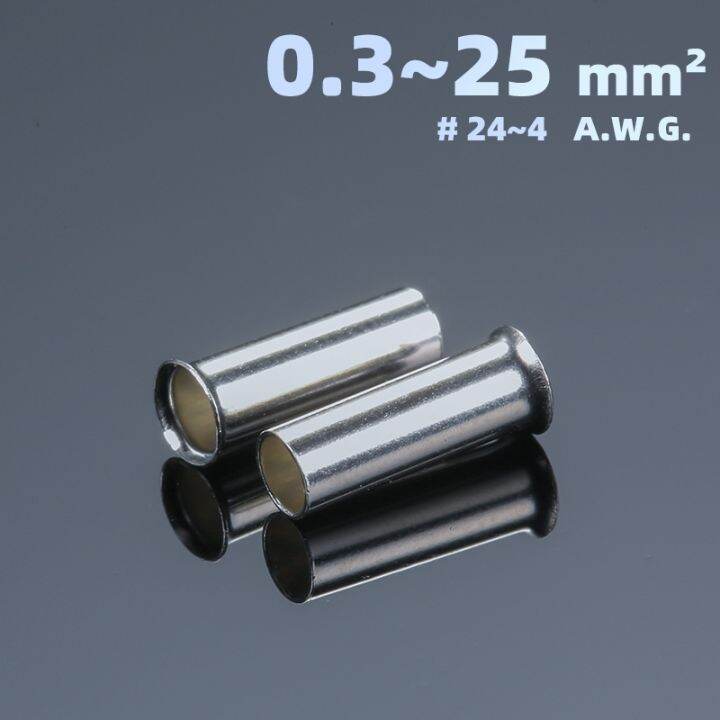 【YF】 ♀ EN0508 EN7508 1008 Non Insulated End Terminal Wire Joint Sleeve