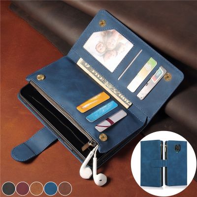 Retro Flip Leather Case For RedMi Note 11 Pro 11S 10 10S 9S 9 8T 8 7 9A 9C 8A Zipper Wallet Card Cover For XiaoMi POCO M3 Coque