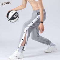 Casual Pants Men Fully Open Buttoned Foot-breasted Trousers Side Row Basketball Sweatpants Loose Training Autumn and Winter Male