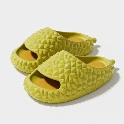 2023 New Fashion version    Stepping on Shit Feeling Female Summer Season Durian Couple Home Male Net Red Personality Fashion Wearing Beach Sandals Bathroom Bathing