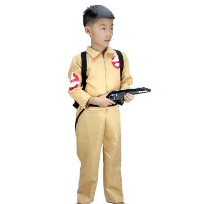 Ghostbuster cosplay kids halloween costume suitable 3-9 years child jumpsuit cloths Movie costume