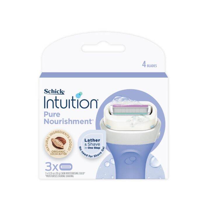 Schick Intuition Pure Nourishment Organic Cocoa Butter Razor Blades