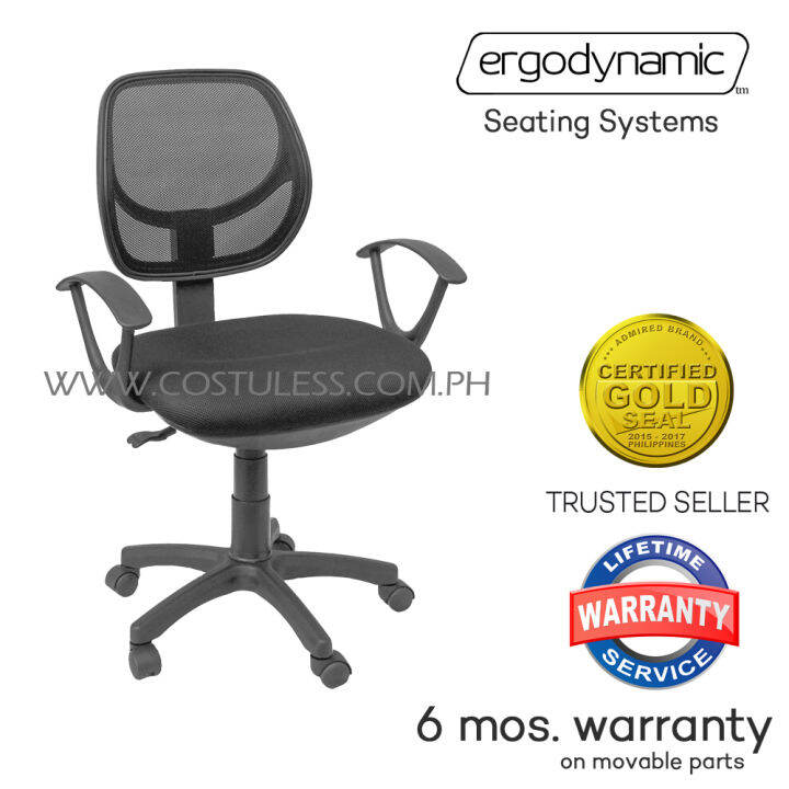 Ergodynamic EMB777N Office Chair Furniture with Mesh Backrest (Black