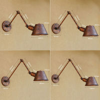 New Industrial Vintage Sconce Wall Lights with Flexible Long Arm Antique Wall Lamp Metal for Bedroom Bar Decorative Rust Color