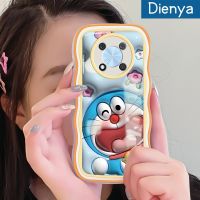 เคส Dienya สำหรับ Huawei Nova Y90เคสลายการ์ตูนดอกไม้3D เคสมือถือกันกระแทกแบบใสนิ่มลายคลื่นโดราเอม่อนเคสป้องกันซิลิกาเจลโปร่งใสลายกล้องถ่ายรูปสุดสร้างสรรค์