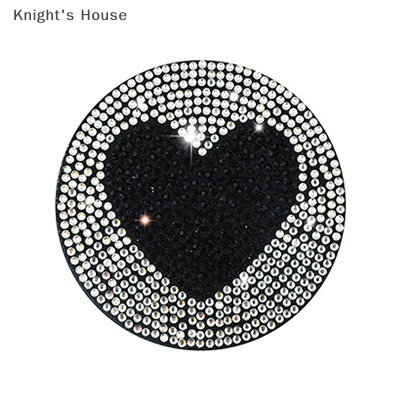 Knights House ที่รองแก้วในรถทำจากยางเนื้อนุ่มแผ่นรองแก้วรูปหัวใจผีเสื้ออุ้งเท้าสุนัขประดับพลอยเทียมแผ่นรองถ้วยน้ำกันลื่นอุปกรณ์ตกแต่งภายในรถยนต์