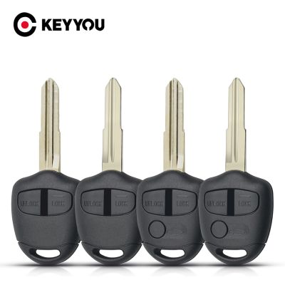 KEYYOU Remote Car Key Shell Case For Mitsubishi Pajero Sport Outlander Grandis ASX MIT11/MIT8 Uncut Blade 2/3 Buttons