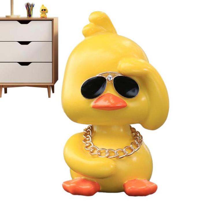 yellow-duck-car-ornaments-shaking-head-yellow-duck-car-accessories-funny-shaking-head-doll-with-sunglasses-and-necklace-for-motorcycle-bicycle-automobile-supple