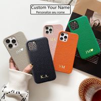 Magee8 Custom Initial Name Personalise Leather iPhone 14 13 12 X XS XR 7 8 2022 MiNi Hard Cover