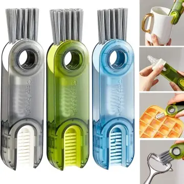 3 In 1 Bottle Gap Cleaner Brush Multifunctional Cup Groove Crevice Mini  U-shaped Cleaning Brush Water Bottles Clean Tool 1/2Pcs