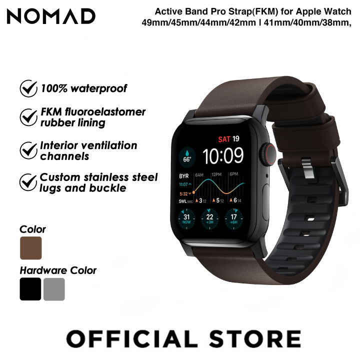 Nomad Black Modern Leather Strap - For Apple Watch Ultra 49mm