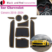 ยางประตู Groove Mat สำหรับ Chevrolet Camaro 2016 ~ 2024 2017 2018 2019 Cushion Gate Storage Slot Coaster ฝุ่นรถ Sticke พรม