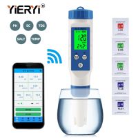 Yieryi Bluetooth Seawater Salinity Meter Salt Tester Monitor for Aquariums Pool Fish Tank Seafood Aquaculture 0.1-200ppt ATC