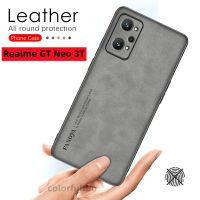 Matte Texture ฝาครอบโทรศัพท์สำหรับ Realme GT Neo 3T 3 2 Neo2 Neo3 Neo3T หรูหราหนังแกะหนังเคสโทรศัพท์กล้องเลนส์ป้องกันปกอ่อนปลอกกันกระแทก