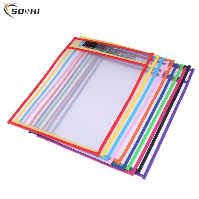 ✽ 1pc Pocket For Teaching Kids Pastels Reusable Dry Erasable Pockets Transparent Write And Wipe Drawing Board Dry Brush Bag File