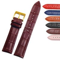 Calf Leather Watch Band for Men and Women 16mm 18mm 20mm 22mm Watch Accessories Solid Buckle Black and Brown 【BYUE】