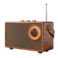 1 Set Retro FM Radio Portable Wooden Radio Bluetooth Radio Bass Speaker Handsfree MP3 Player Support USB/TF Card/AUX Play