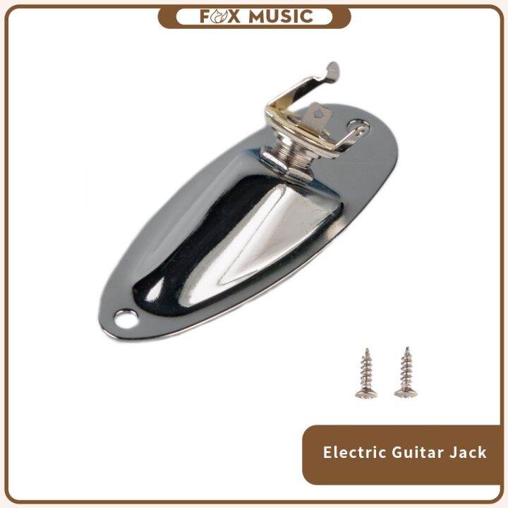 Chrome Input Jack Plate For Stratocaster ST Electric Guitar Jack Plate