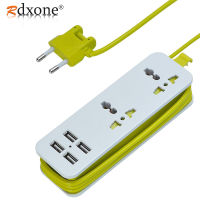 Travel Power Strip Extension Socket Outlet Portable EU Plug Surge Protector with 4 USB