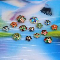 10pcs/Lot Colorful Oil Drip Craftwork Enamel Bead Caps Receptacle Ethnic Handmade Tassel Earring End Caps Trays DIY Jewelry Make Beads